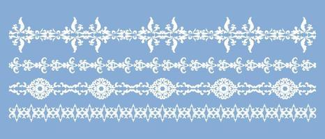 Damask horizontal vintage pattern. Vector set divayder. A collection of vintage frame and border. Frame template. Modern design element.