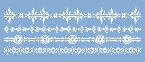 Damask horizontal vintage pattern. Vector set divayder. A collection of vintage frame and border. Frame template. Modern design element.