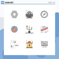 Set of 9 Modern UI Icons Symbols Signs for hardware devices compass computers eletrical Editable Vector Design Elements