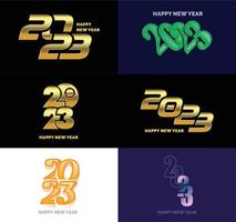 Big Set of 2023 Happy New Year logo text design 2023 number design template vector