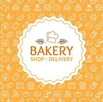 Bakery Signs Round Design Template Thin Line Icon Concept. Vector