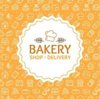 Bakery Signs Round Design Template Thin Line Icon Concept. Vector