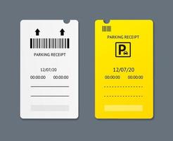 conjunto de boletos de estacionamiento detallados en 3d realistas. vector