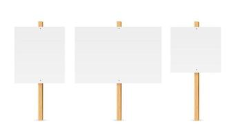 Realistic Detailed 3d Empty Template Mockup Table Protest Set. Vector