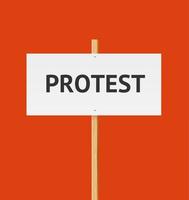 Realistic Detailed 3d Protest Banner on a Orange. Vector