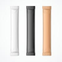 Realistic Detailed 3d Matte Sachet Stick Set. Vector