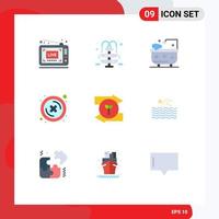 User Interface Pack of 9 Basic Flat Colors of right arrow bathroom button cross Editable Vector Design Elements