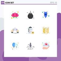 Editable Vector Line Pack of 9 Simple Flat Colors of clipboard app arrow entertainment gaming Editable Vector Design Elements