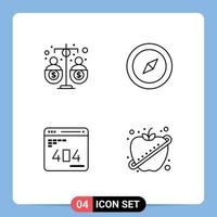 Set of 4 Modern UI Icons Symbols Signs for budget development funding map web Editable Vector Design Elements