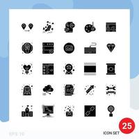 Pack of 25 creative Solid Glyphs of id drawing document draw a Editable Vector Design Elements
