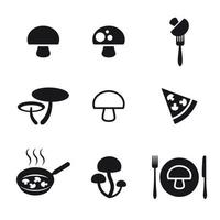 mushroom icon set vector