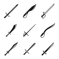 medieval sword set vector