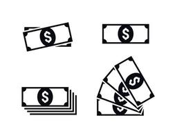 Money Icons Set. Black icons on a white background vector