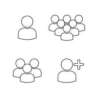 User Profile Group Icons Symbols Black On A White Background vector