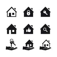House icons set. Black on a white background vector