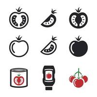 Tomato icons set vector