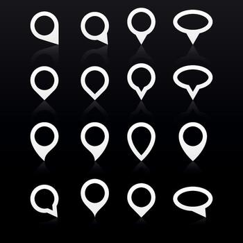 conjunto de iconos de puntero de mapa vector