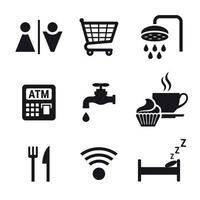 conjunto de iconos de pictogramas públicos vector