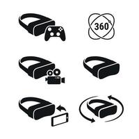 vr icons. black on a white background vector