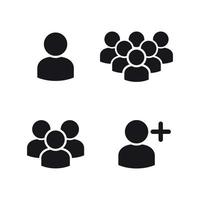 User Profile Group Icons Symbols Black On A White Background vector