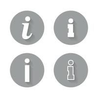 Information sign icons with shadow, on a gray background vector