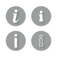 Information sign icons with shadow, on a gray background vector