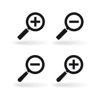 Magnify icon, zoom In and zoom out icons vector