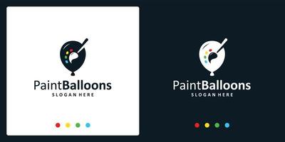 inspiración del logotipo del globo y logotipo de pintura. vectores premium