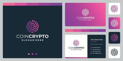 Crypto coin logo template with initial letter C. Vector Digital Money icon, Block chain, financial symbol.