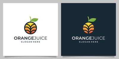 diseño de fruta naranja plano con vector de estilo moderno y a todo color