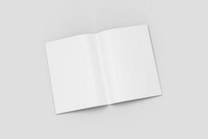 White magazine Mockup on concrete table  album or brochure  3d rendering photo