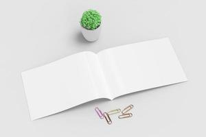 Blank Paper Landscape Brochure Mockup photo