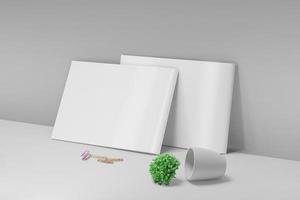 Blank Paper Landscape Brochure Mockup photo