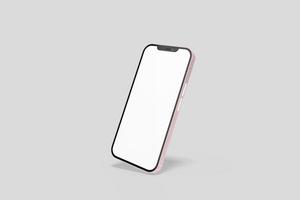 Smartphone with blank screens for your design isolated on white background. photo