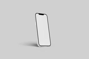 smartphone con pantallas en blanco para su diseño aislado sobre fondo blanco. foto