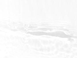 Defocus blurred transparent white colored clear calm water surface texture with splashes and bubbles. Trendy abstract nature background. Water waves in sunlight with copy space. White water shine photo