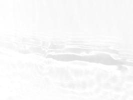 Defocus blurred transparent white colored clear calm water surface texture with splashes and bubbles. Trendy abstract nature background. Water waves in sunlight with copy space. White water shine photo