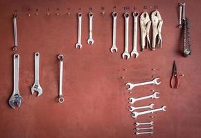 Tool set of wrench and pliers photo