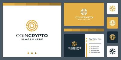 Crypto coin logo template with initial letter b. Vector Digital Money icon, Block chain, financial symbol.