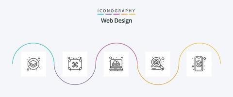 Web Design Line 5 Icon Pack Including virus. scan. tools. bug. web vector