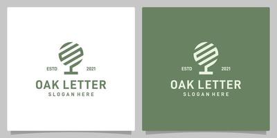 Vintage oak tree abstract design logo vector with letter S logo inspiration. Premium vector