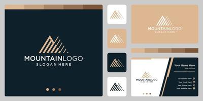 Creative mountain logo abstract with initial letter m logo design. Premium Vector