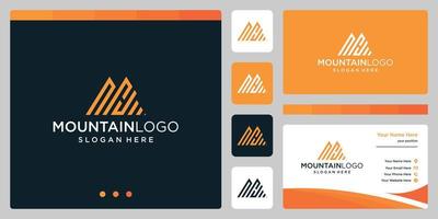 Creative mountain logo abstract with initial letter N and H logo design. Premium Vector