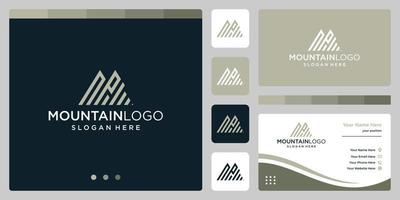 Creative mountain logo abstract with initial letter N and P logo design. Premium Vector