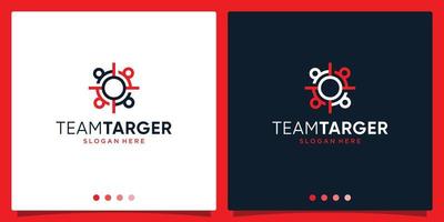 Target Audience logo template designs. Team logo with target or focus shape logo. Premium vector