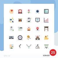 25 Universal Flat Colors Set for Web and Mobile Applications frame level decoration gain audio Editable Vector Design Elements