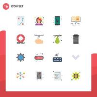 Set of 16 Modern UI Icons Symbols Signs for education knowledge profile growth mobile Editable Pack of Creative Vector Design Elements