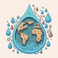 planet in the shape of a drop of water vector