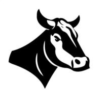 símbolo de estilo lineart minimalista con cabeza de animal de vaca vector