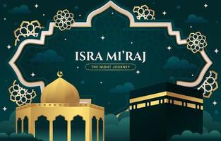 Isra Mi'raj Background Concept vector